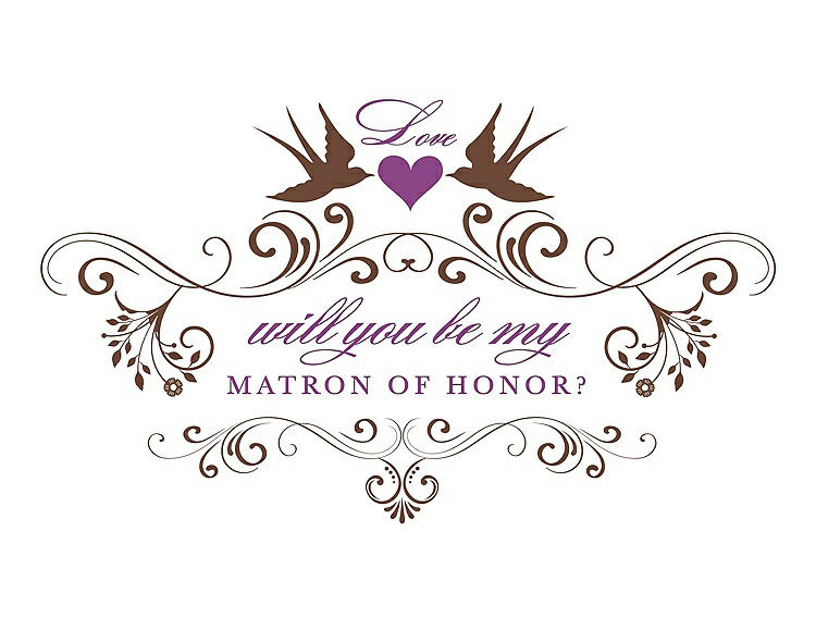Front View - Cinnamon & Orchid Will You Be My Matron of Honor Card - Classic