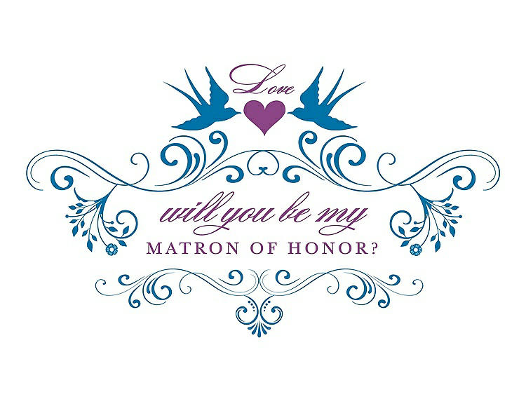 Front View - Cerulean & Orchid Will You Be My Matron of Honor Card - Classic
