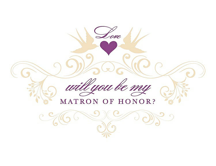 Front View - Corn Silk & Orchid Will You Be My Matron of Honor Card - Classic