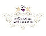 Front View Thumbnail - Corn Silk & Orchid Will You Be My Matron of Honor Card - Classic