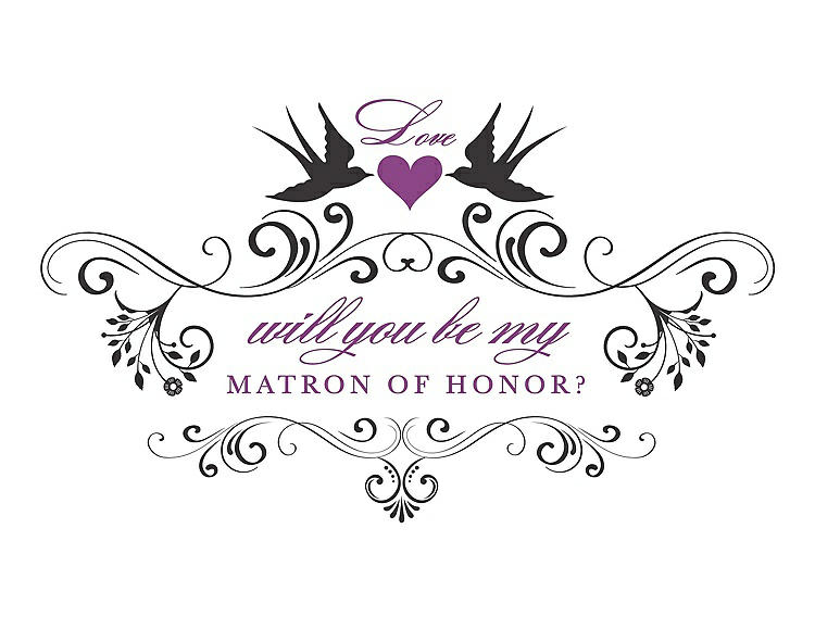 Front View - Graphite & Orchid Will You Be My Matron of Honor Card - Classic
