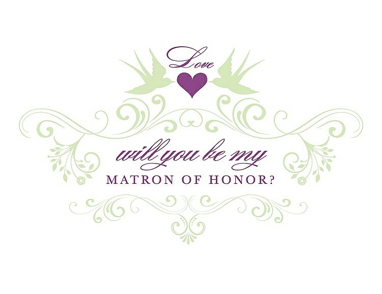 Front View - Honey Dew & Orchid Will You Be My Matron of Honor Card - Classic
