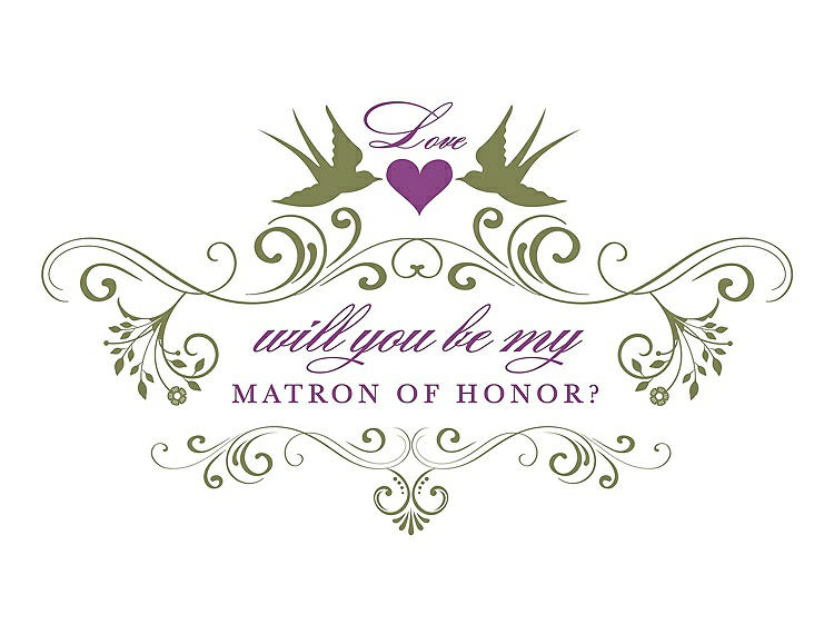 Front View - Olive & Orchid Will You Be My Matron of Honor Card - Classic