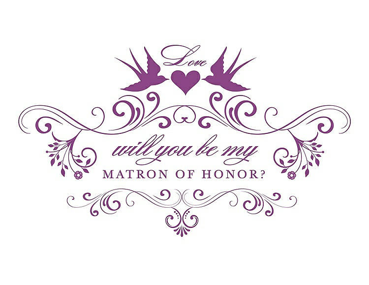 Front View - Orchid & Orchid Will You Be My Matron of Honor Card - Classic