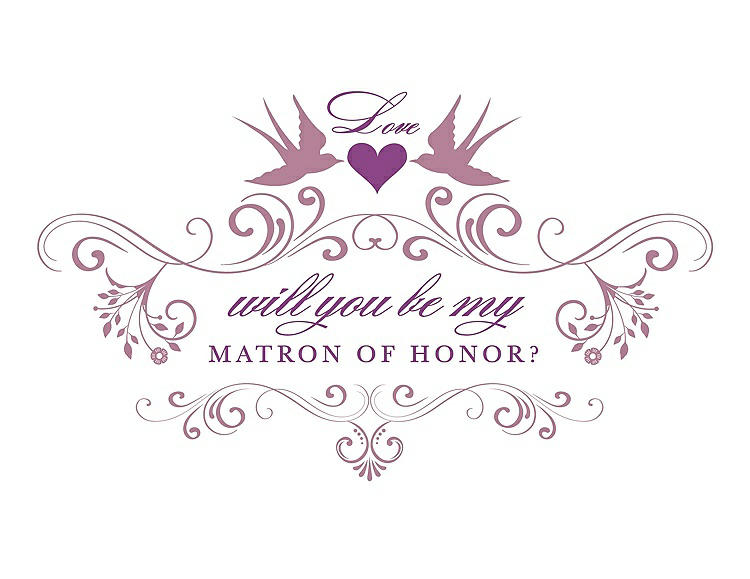 Front View - Rosebud & Orchid Will You Be My Matron of Honor Card - Classic