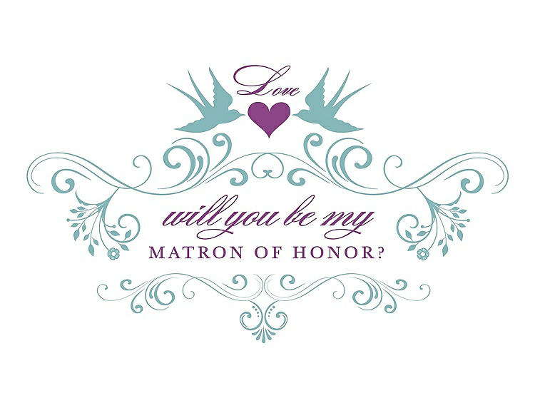 Front View - Seaside & Orchid Will You Be My Matron of Honor Card - Classic