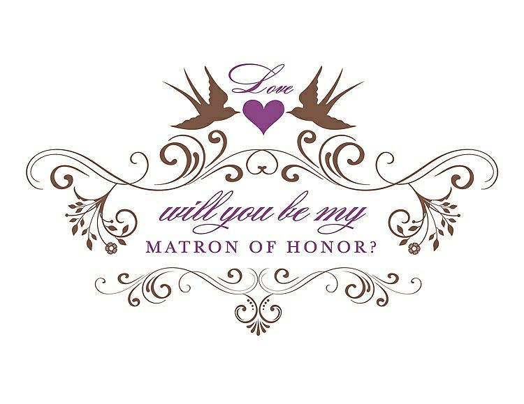 Front View - Almond & Orchid Will You Be My Matron of Honor Card - Classic