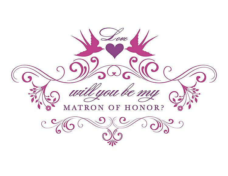 Front View - American Beauty & Orchid Will You Be My Matron of Honor Card - Classic