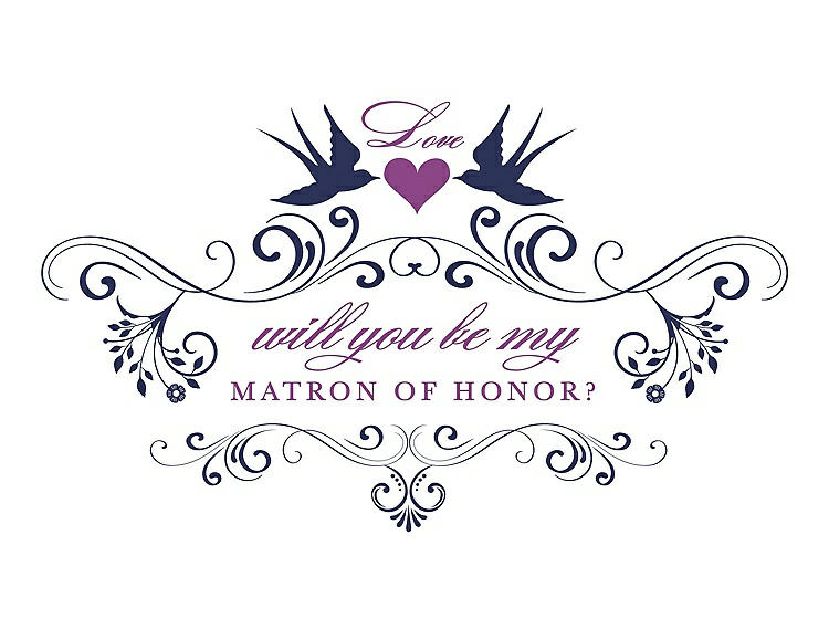 Front View - Blueberry & Orchid Will You Be My Matron of Honor Card - Classic