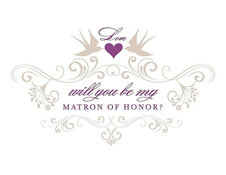 Front View - Cameo & Orchid Will You Be My Matron of Honor Card - Classic