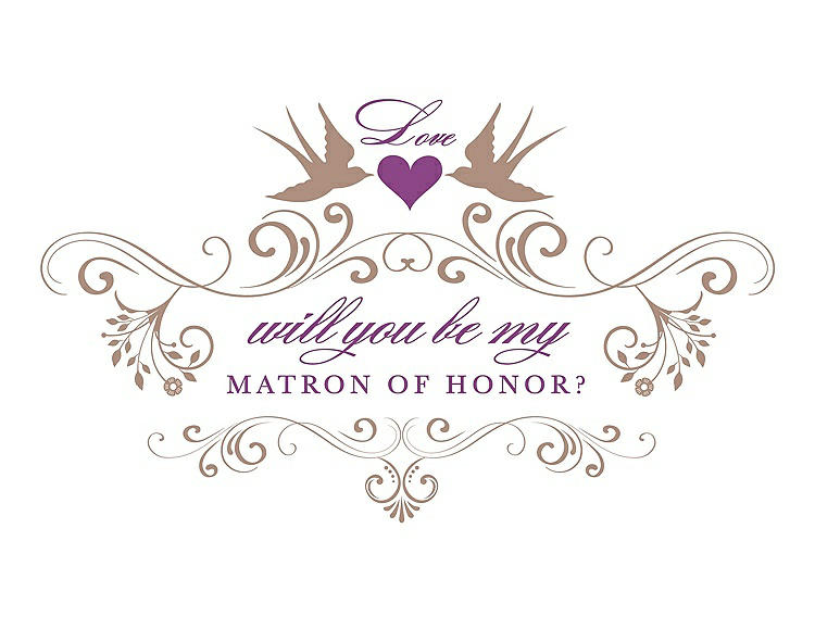 Front View - Cappuccino & Orchid Will You Be My Matron of Honor Card - Classic