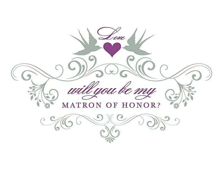 Front View - Celadon & Orchid Will You Be My Matron of Honor Card - Classic