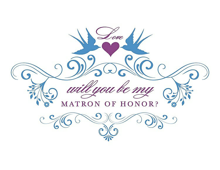 Front View - Cornflower & Orchid Will You Be My Matron of Honor Card - Classic