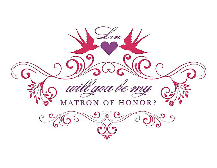 Front View - Pantone Honeysuckle & Orchid Will You Be My Matron of Honor Card - Classic