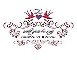 Front View Thumbnail - Pantone Honeysuckle & Orchid Will You Be My Matron of Honor Card - Classic