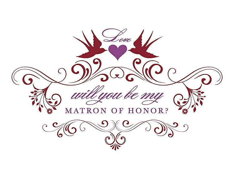 Front View - Claret & Orchid Will You Be My Matron of Honor Card - Classic