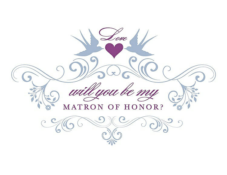 Front View - Cloudy & Orchid Will You Be My Matron of Honor Card - Classic