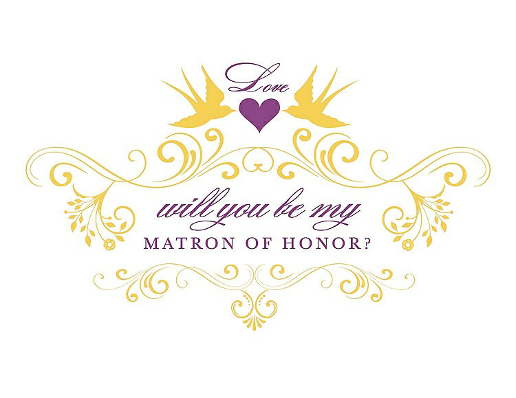 Front View - Daisy & Orchid Will You Be My Matron of Honor Card - Classic