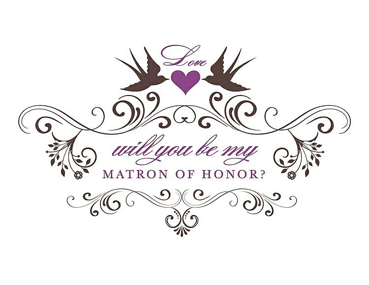 Front View - Drift Wood & Orchid Will You Be My Matron of Honor Card - Classic