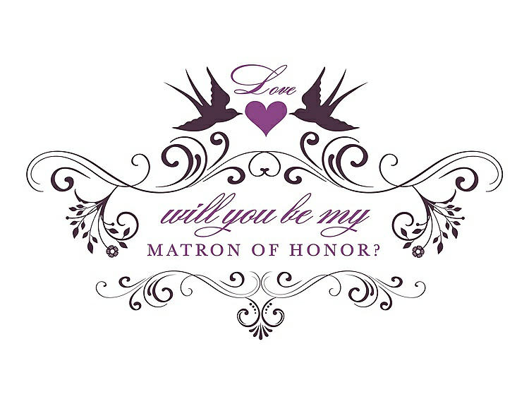 Front View - Eggplant & Orchid Will You Be My Matron of Honor Card - Classic