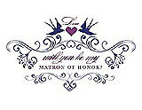 Front View Thumbnail - Electric Blue & Orchid Will You Be My Matron of Honor Card - Classic