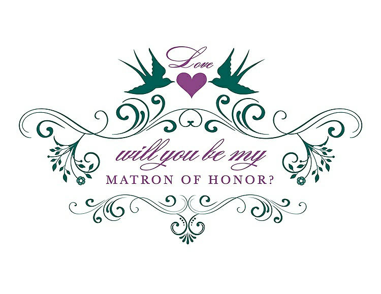 Front View - Emerald & Orchid Will You Be My Matron of Honor Card - Classic