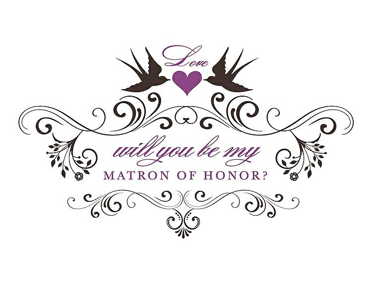Front View - Espresso & Orchid Will You Be My Matron of Honor Card - Classic