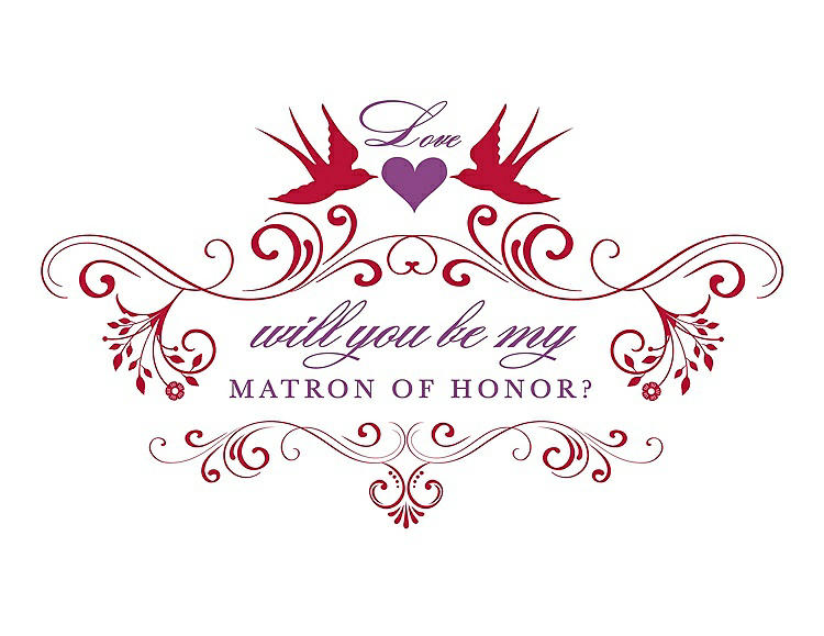 Front View - Flame & Orchid Will You Be My Matron of Honor Card - Classic