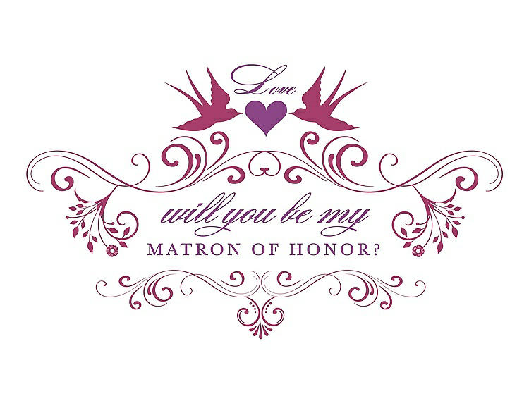 Front View - Fruit Punch & Orchid Will You Be My Matron of Honor Card - Classic