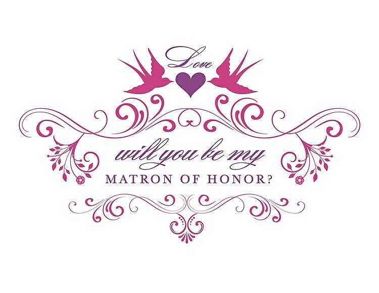 Front View - Fuchsia & Orchid Will You Be My Matron of Honor Card - Classic
