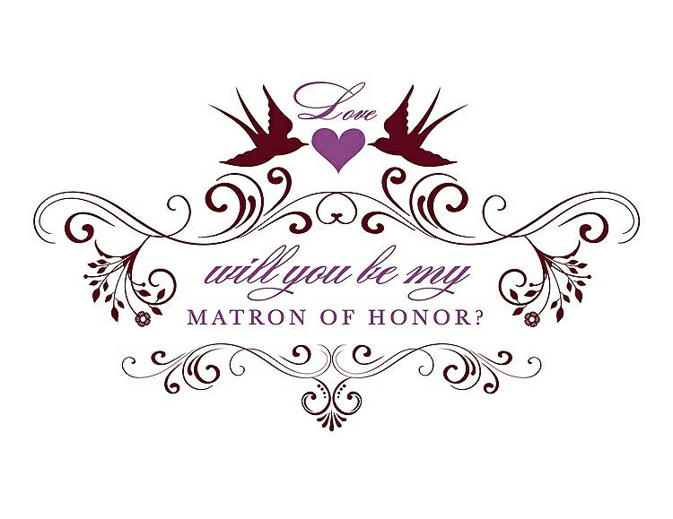 Front View - Garnet & Orchid Will You Be My Matron of Honor Card - Classic