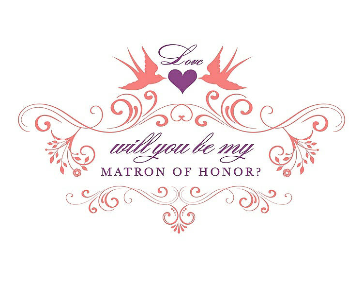 Front View - Ginger & Orchid Will You Be My Matron of Honor Card - Classic