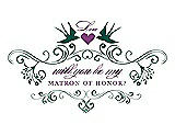 Front View Thumbnail - Hunter Green & Orchid Will You Be My Matron of Honor Card - Classic