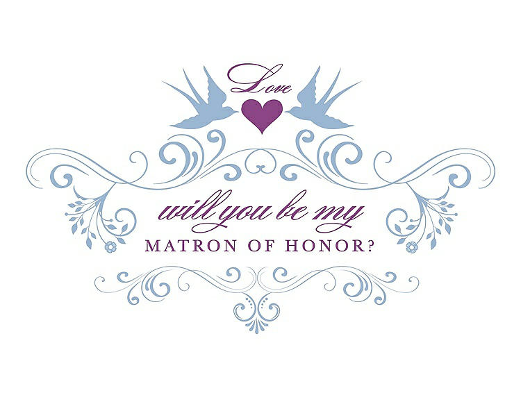 Front View - Ice Blue & Orchid Will You Be My Matron of Honor Card - Classic