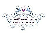 Front View Thumbnail - Ice Blue & Orchid Will You Be My Matron of Honor Card - Classic