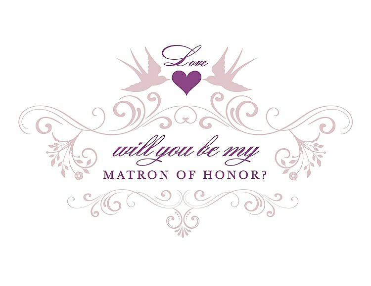 Front View - Ice Pink & Orchid Will You Be My Matron of Honor Card - Classic