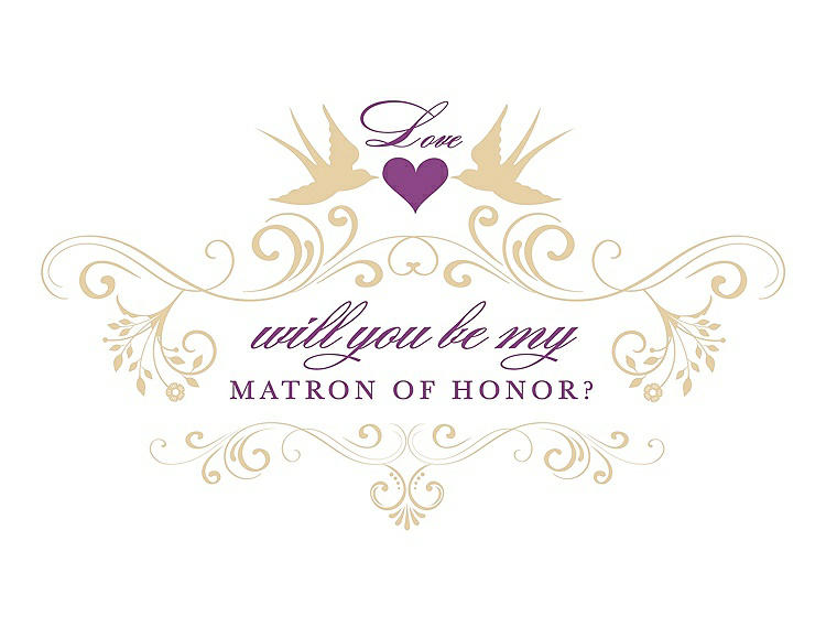 Front View - Ice Yellow & Orchid Will You Be My Matron of Honor Card - Classic