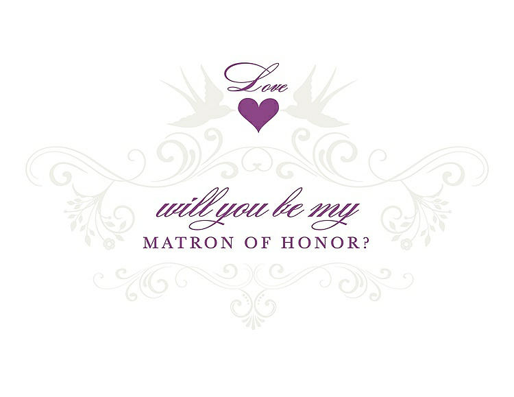Front View - Ivory & Orchid Will You Be My Matron of Honor Card - Classic