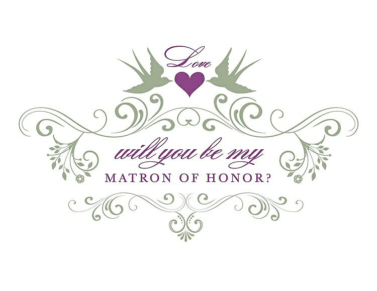 Front View - Kiwi & Orchid Will You Be My Matron of Honor Card - Classic