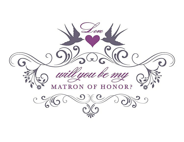 Front View - Lavender & Orchid Will You Be My Matron of Honor Card - Classic