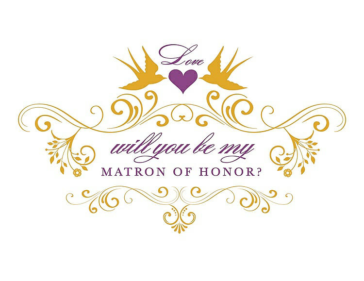 Front View - Mango & Orchid Will You Be My Matron of Honor Card - Classic