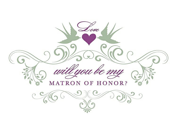 Front View - Mermaid & Orchid Will You Be My Matron of Honor Card - Classic