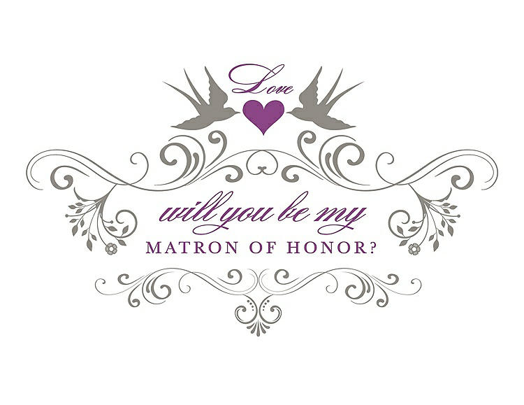 Front View - Mocha & Orchid Will You Be My Matron of Honor Card - Classic
