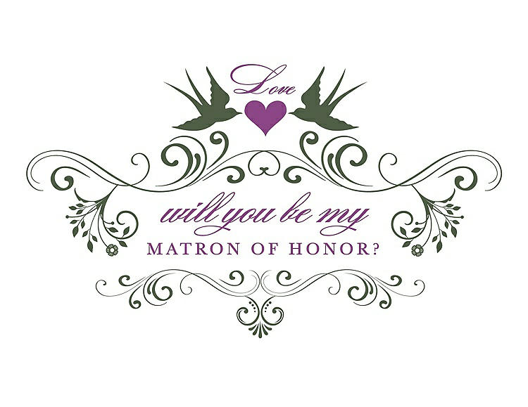 Front View - Moss & Orchid Will You Be My Matron of Honor Card - Classic