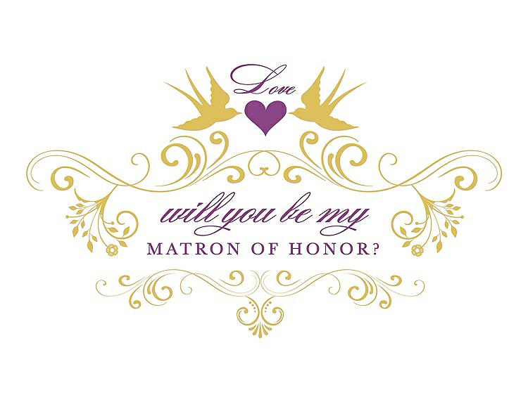 Front View - Marigold & Orchid Will You Be My Matron of Honor Card - Classic