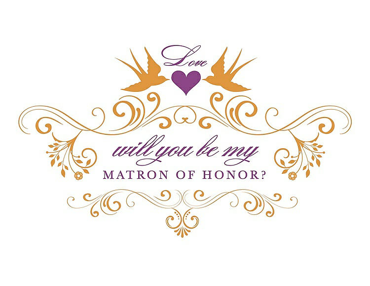 Front View - Orange Crush & Orchid Will You Be My Matron of Honor Card - Classic