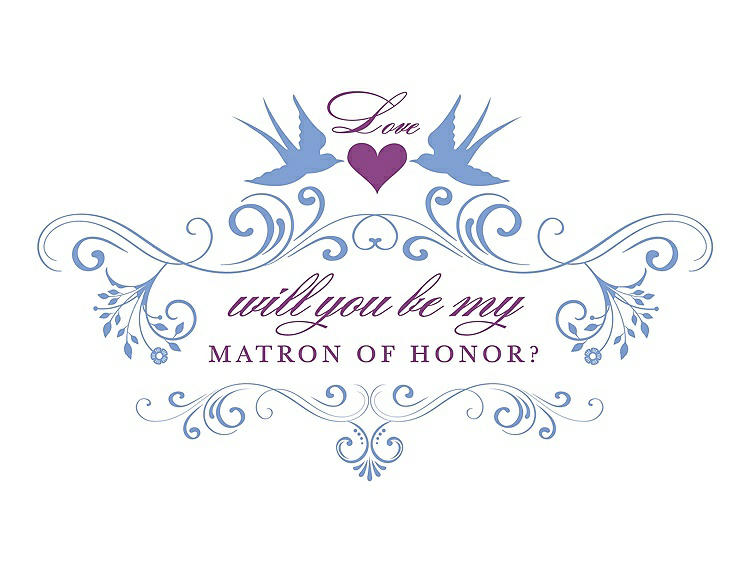Front View - Periwinkle - PANTONE Serenity & Orchid Will You Be My Matron of Honor Card - Classic