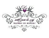 Front View Thumbnail - Pewter & Orchid Will You Be My Matron of Honor Card - Classic