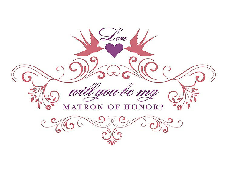 Front View - Papaya & Orchid Will You Be My Matron of Honor Card - Classic