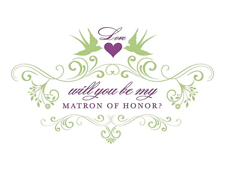 Front View - Pistachio & Orchid Will You Be My Matron of Honor Card - Classic